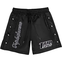 Triple Sevens Nylon Button Up Shorts Black