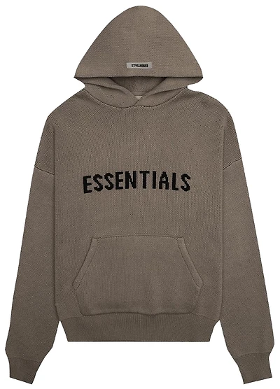 Essentials Knit Hoodie Taupe
