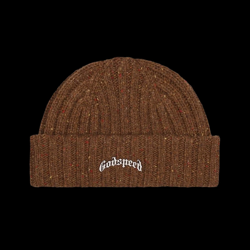 Godspeed Og Logo Emblem Beanie Brown Speckle