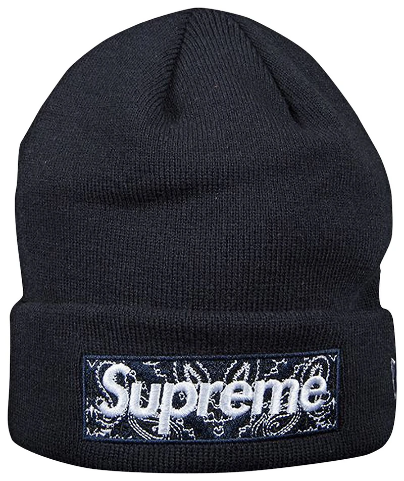 Supreme x New Era Bandana Box Logo Beanie 'Navy'