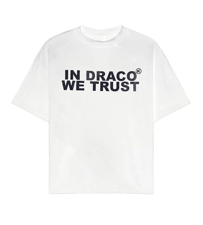 KIXKZ CLOTHING DRACO WE TRUST TEE WHITE/BLACK