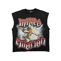 Mixed Emotion Angel Sleeveless Tee Black