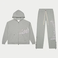 *Sold As Set* GodSpeed OG Logo Sweatsuit V2 (Grey/Silver Satin)