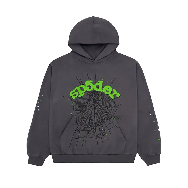 Pre-Owned Sp5der Wait Web Hoodie 'Slate Grey'