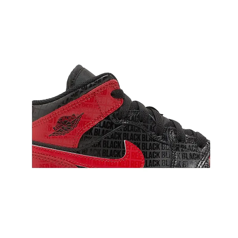Air Jordan 1 Mid SS PS 'Black + Red = Bred'