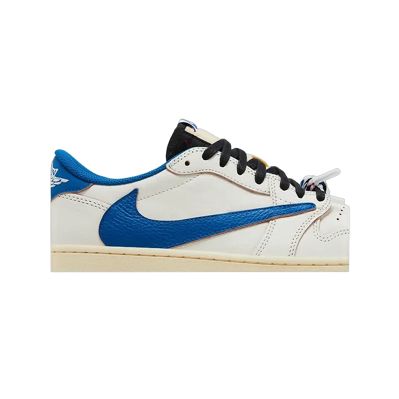 Fragment Design x Travis Scott Air Jordan 1 Retro Low OG SP 'Sail Military Blue'