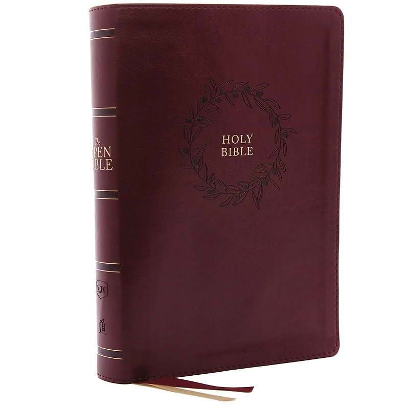 The KJV Open Bible: Complete Reference System, Burgundy Leathersoft, Red Letter, Comfort Print: King James Version: System