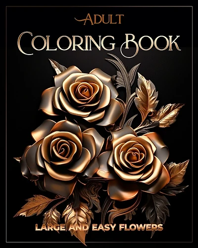 Adult Coloring Book Large and Easy Flowers: Relaxation Patterns Stress Relief