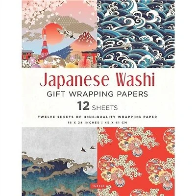 Japanese Washi Gift Wrapping Papers - 12 Sheets: 18 x 24 inch (45 x 61 cm) Wrapping Paper