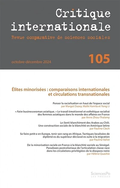 Critique internationale, n°105. Elites minorisées : comparaisons internationales et circulations transnationales: comparaisons internationales et circulations transnationales
