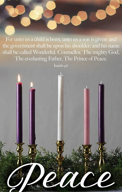 Advent Bulletin: Peace (Package of 100): Isaiah 9:6 (KJV)