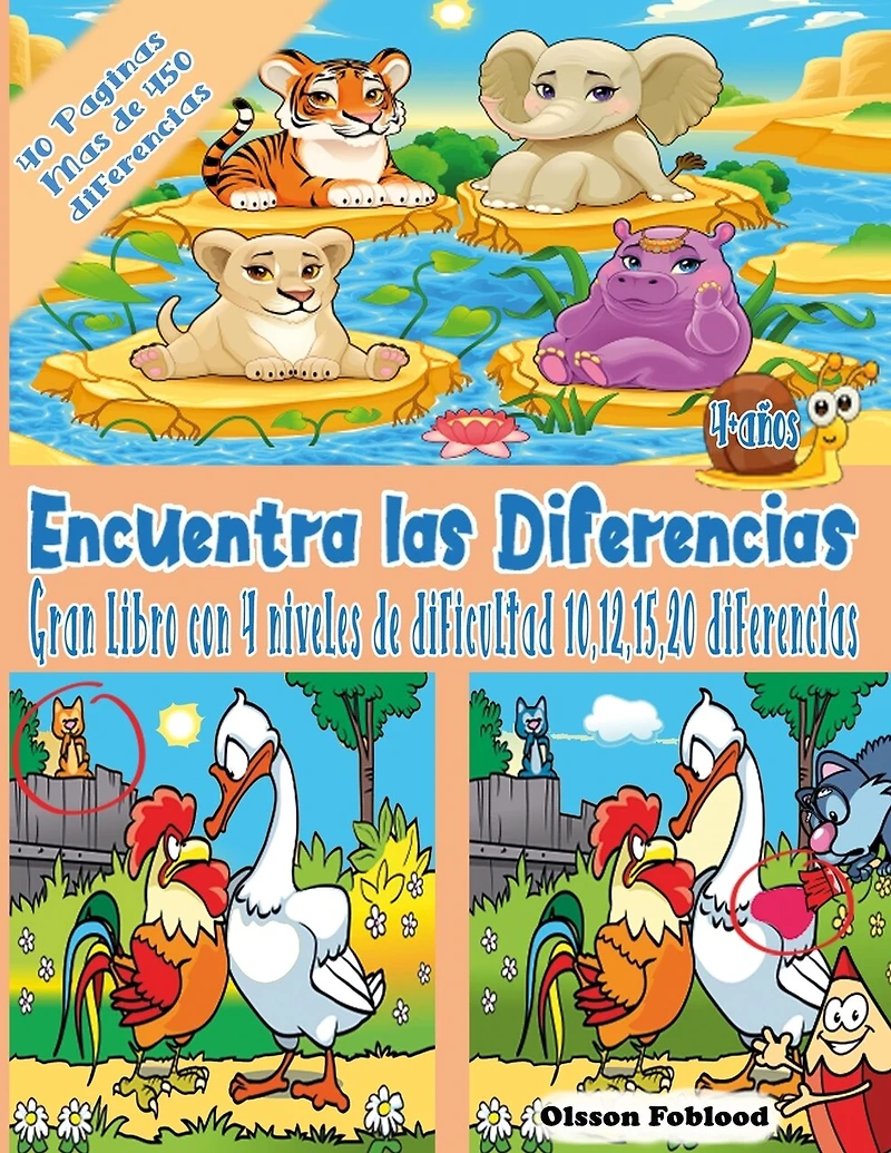 Encuentra las Diferencias: Mi Gran Libro de las Diferencias, Busca y Encuentra Libros Niños 5 años, Pasatiempos niños 6 años, libro con 10,12,15,20 diferencias para niños, niñas y infantiles