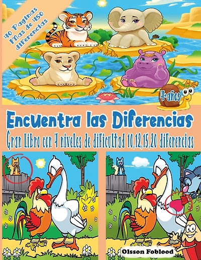 Encuentra las Diferencias: Mi Gran Libro de las Diferencias, Busca y Encuentra Libros Niños 5 años, Pasatiempos niños 6 años, libro con 10,12,15,20 diferencias para niños, niñas y infantiles