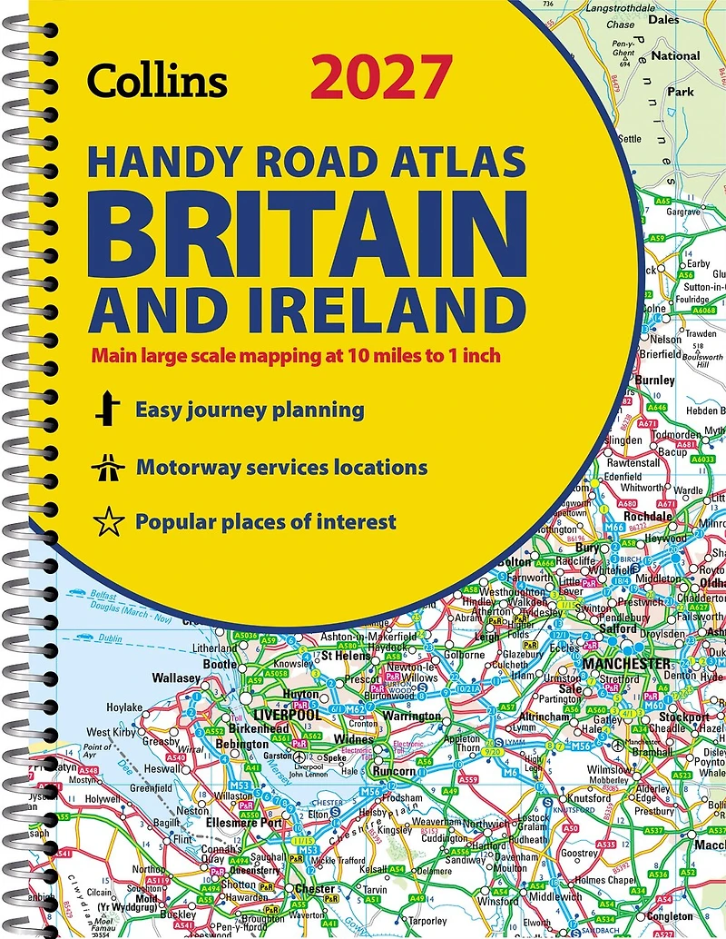 Collins Handy Road Atlas Britain and Ireland 2027 (A5 Spiral): Clear, easy-to-read mapping