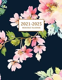 Monthly Planner: Large Five Year Planner With Floral Cover (volume