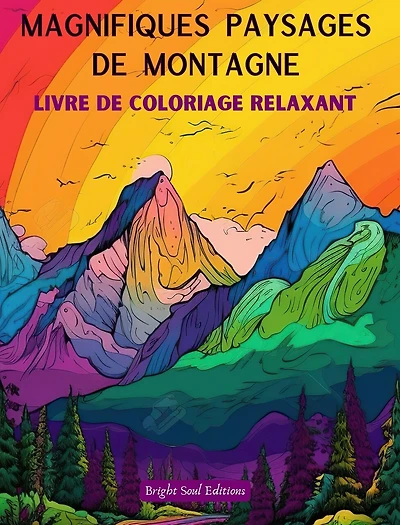 Magnifiques paysages de montagne Livre de coloriage relaxant Des designs incroyables pour les amoureux de la nature: Scènes de montagne spirituelles pour ressentir la puissance de la nature