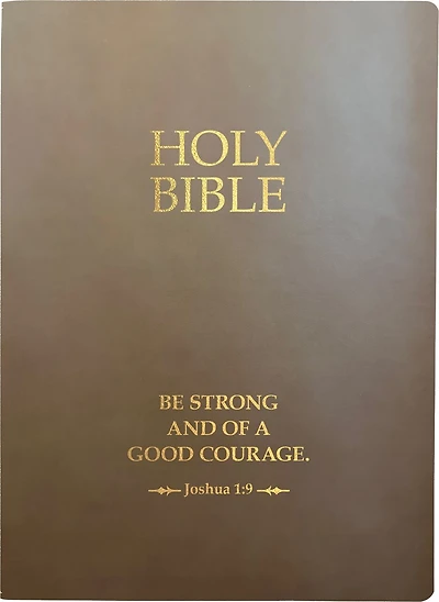 KJVER Holy Bible, Be Strong And Courageous Life Verse Edition, Large Print, Coffee Ultrasoft: (King James Version Easy Read, Red Letter, Brown, Joshua 1:9)