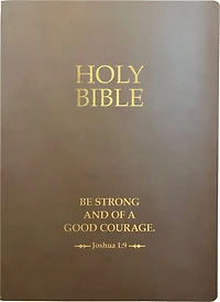 KJVER Holy Bible, Be Strong And Courageous Life Verse Edition, Large Print, Coffee Ultrasoft: (King James Version Easy Read, Red Letter, Brown, Joshua 1:9)
