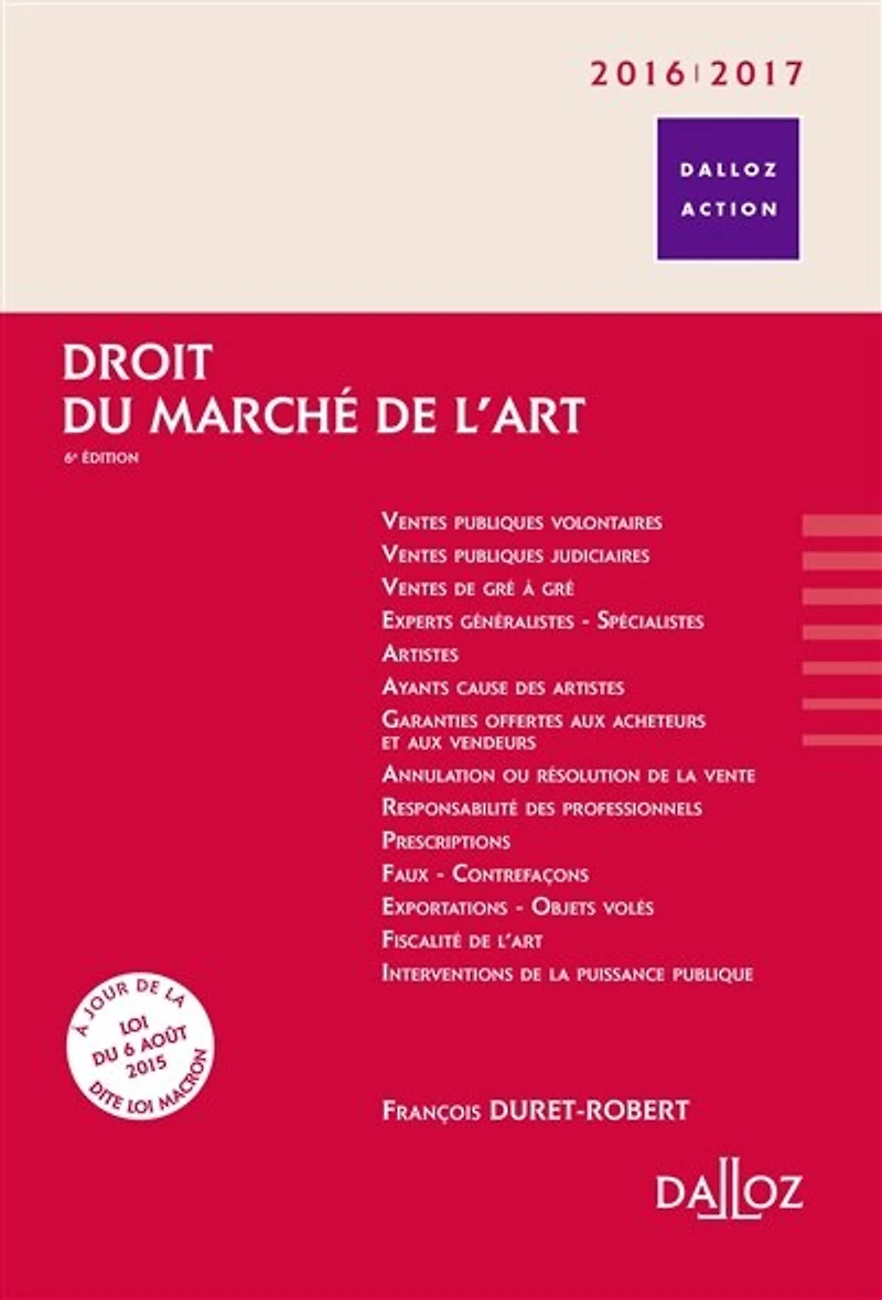 Droit du marché de l'art: 2020-2021