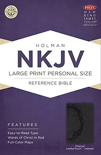 Nkjv Large Print Personal Size Reference Bible, Charcoal Leathertouch Indexed