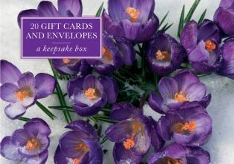 Tin Box of 20 Gift Cards and Envelopes: Crocus: A keepsake tin box featuring 20 high-quality floral gift cards and envelopes
