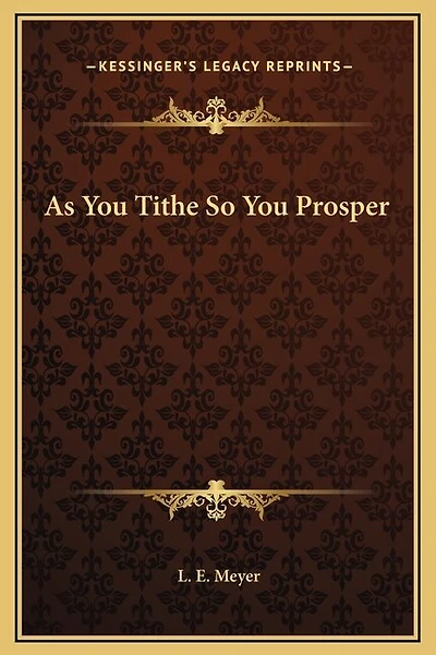 As You Tithe So Prosper