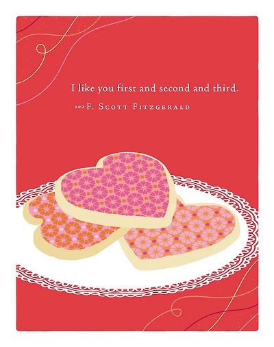 Positively Green Greeting Cards: Valentine's Day - I like you first and second and third (Pack of 6)