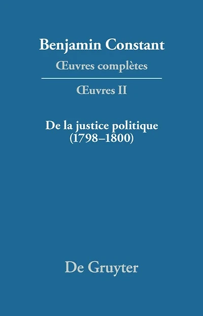 De la Justice politique (1798–1800), d'aprés l'«Enquiry Concerning Political Justice» de William Godwin