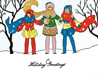 Golden Memories Christmas Correspondence Card Packs: Little Girls in the Snow