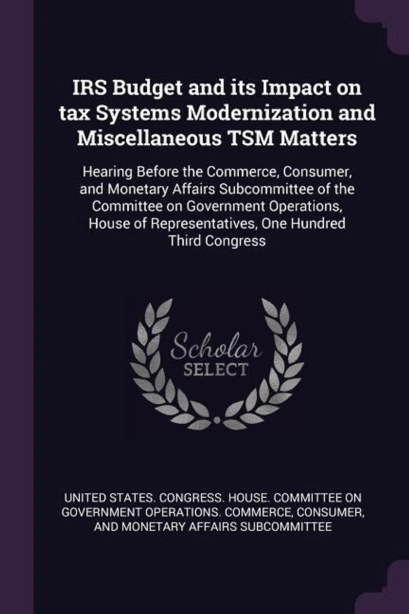 Irs Budget and Its Impact on Tax Systems Modernization Miscellaneous Tsm Matters: Hearing Before the Commerce, Consumer, Monetary Affairs Subcommittee of Committee Govern