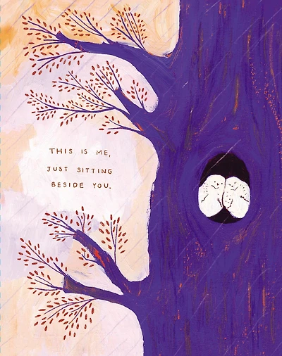 Love Muchly Greeting Cards: Tough Times - This is me, just sitting beside you. (Pack of 6)