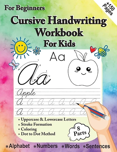 Cursive Handwriting Workbook For Kids for Beginners: Cursive letter tracing book, Cursive for beginners workbook, ABC Letter Tracing for Preschoolers, tracing letters and numbers for preschool, big preschool workbook ages 3-5, alphabet coloring book