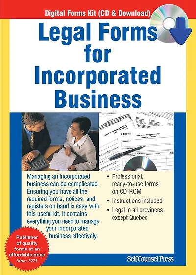 Legal Forms For Incorporated Business - CD ROM