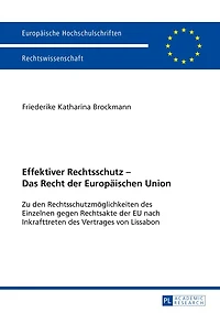 Effektiver Rechtsschutz - Das Recht der Europaeischen Union: Zu den Rechtsschutzmoeglichkeiten des Einzelnen gegen Rechtsakte EU nach Inkrafttreten Vertrages von Lissabon
