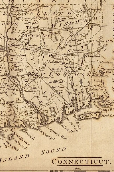 1806 Map Of Connecticut - A Poetose Notebook / Journal / Diary (50 Pages/25 Sheets): A Poetose Notebook / Journal / Diary (50 Pages/25 Sheets)
