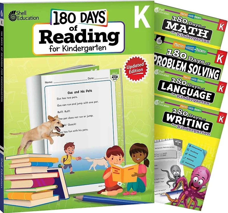 180 Days(tm) Reading, Math, Language, Writing, & Problem Solving for Kindergarten: 5-Book Set: Practice, Assess, Diagnose