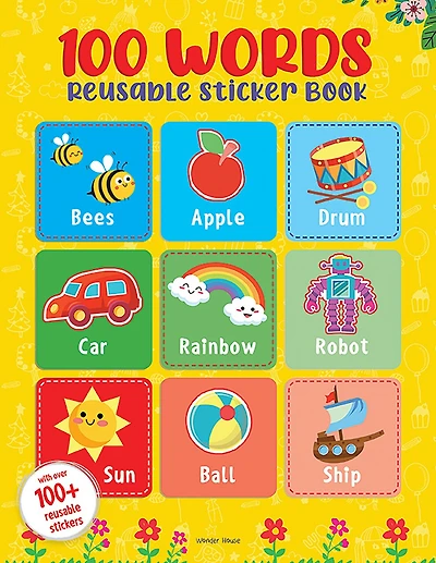 100 Words Reusable Sticker Book For Children