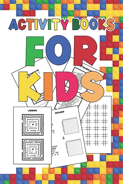 Activity Books for kids: BIG ACTIVITY BOOK with Solutions for kids, Tracing Game, Find the single one, Four in a row, Tic Tac Toe, Hangman, Dots and Boxes, Labyrinth, Find the same sized, Battleship