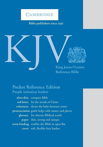 Kjv Pocket Reference Bible, Purple Imitation Leather, Red-letter Text, Kj242:xr Purple Imitation Leather