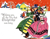 Golden Memories Christmas Correspondence Card Packs: Gift Bearers in the Snow