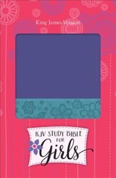 KJV STUDY BIBLE FOR GIRLS GRAPE/SURF BLUE, FLORAL DESIGN DURAVELLA