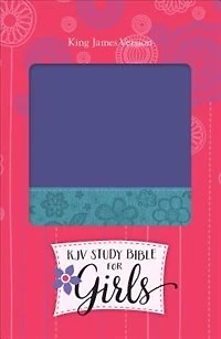 KJV STUDY BIBLE FOR GIRLS GRAPE/SURF BLUE, FLORAL DESIGN DURAVELLA
