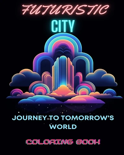 Futuristic City Coloring Book: Journey to Tomorrow's World: Adult Coloring Adventure Amidst Futuristic Urban Marvels and High-Tech Marvels
