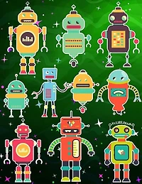 Robots Sticker Album For Boys: 100 Plus Pages For PERMANENT Sticker Collection, Activity Book For Boys - 8.5 by 11