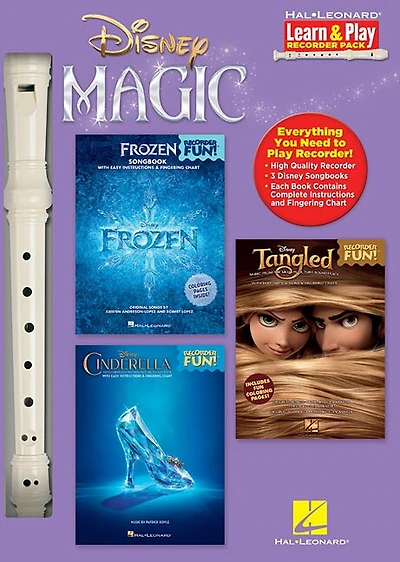 DISNEY MAGIC LEARN AND PLAY RECORDER FUN PACK FROZEN/TANGLED/CINDERLLA /RECORDER