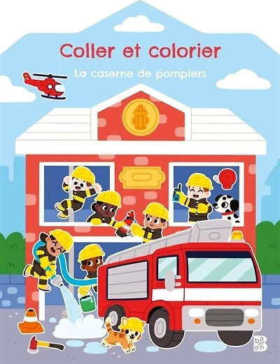 Coller et colorier: La caserne de pompiers