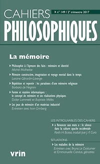 Cahiers philosophiques, n°149. La mémoire