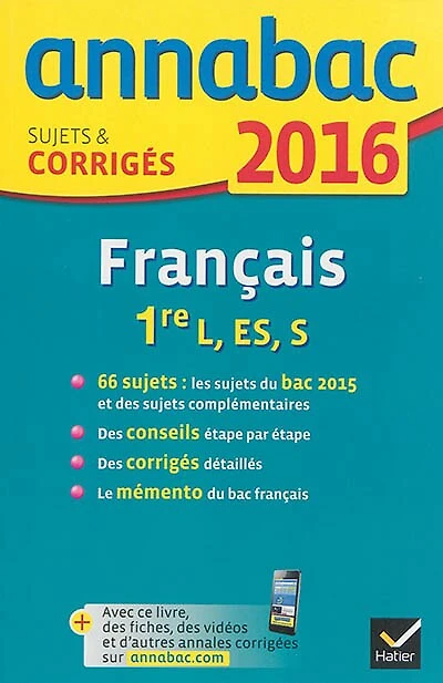 Français 1re L, ES, S: 2016