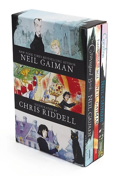 Neil Gaiman/Chris Riddell 3-Book Box Set: Coraline; The Graveyard Book; Fortunately, The Milk