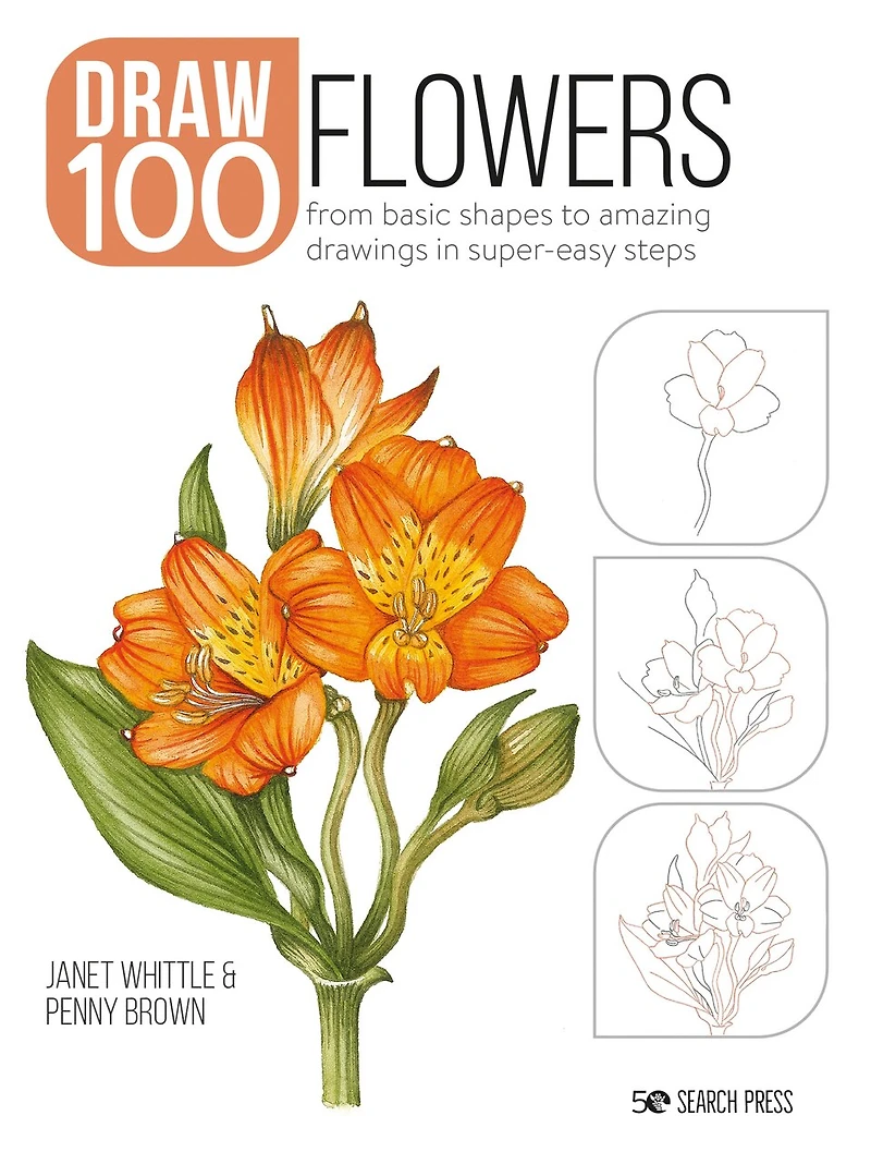 Draw 100: Flowers: From basic shapes to amazing drawings super-easy steps